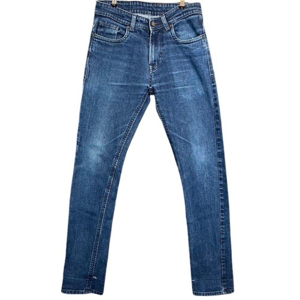Peter England Men's Classic Tapered Jeans Medium Whisker Washed Size 30 x 32